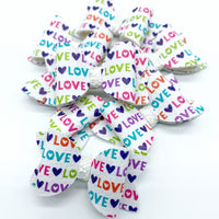 Adorable love heart tiny pigtail bows!