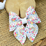 Beautiful floral rainbow bows!