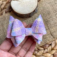 Sparkly glitter plaid bows
