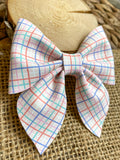 Gorgeous shimmer suede plaid bows