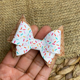 White sprinkle ice cream bows, perfect for summer!