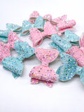 Sparkly studded glitter 2" pigtail bows!