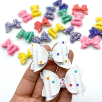 Sparkly glitter 2" stacked pigtail bows!