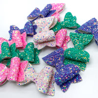 Super sparkly tiny glitter pigtail bows!