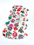 Adorable scalloped snap clips in perfect patterns for Christmas!