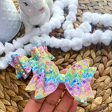 Sparkly rainbow chevron glitter bows!