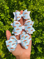Sweet rainbow print bows!