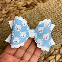 Adorable blue and white polar bear bows!
