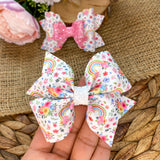Beautiful floral rainbow bows!