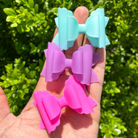 Adorable solid colour matte jelly bows, perfect for summer!