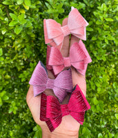 Gorgeous pinstripe shimmer velvet Bella bows!