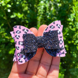 Adorable pink and black leopard print bows!