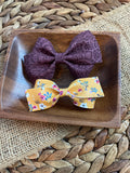 Gorgeous delicate floral and mustard bows!