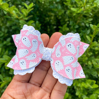 Boo-tiful pink and white ghosts and glitter bows!