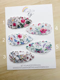Gorgeous floral scalloped or smooth snap clips!