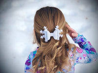 Stacked glitter snowflake bow!