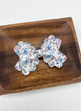 Gorgeous blue butterfly floral bows!