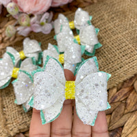 Gorgeous and glittery floral pinwheel bows!