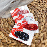 Adorable snap clips with cute "You Make My Heart Sparkle" Valentine's Day card!