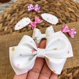 Sweet and subtle multicolour star bows