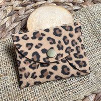 Gorgeous faux suede leopard print cardholders/coin purses!