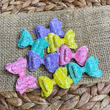 Sparkly sugar glitter 2" stacked pigtail bows!