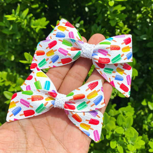 Colourful popsicle print bows, perfect for summer!