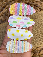 Bright and cheerful snap clips in pretty rainbow colours!