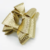 Metallic gold Bella double layer bows