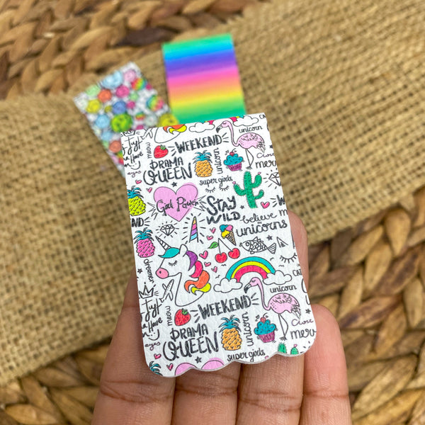 Colourful girl power, rainbow or happy face emojis magnetic bookmarks!